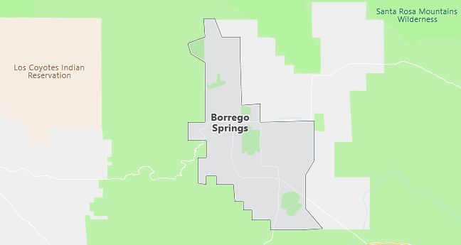 Map of Borrego Springs, CA