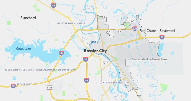 Map of Bossier City, LA