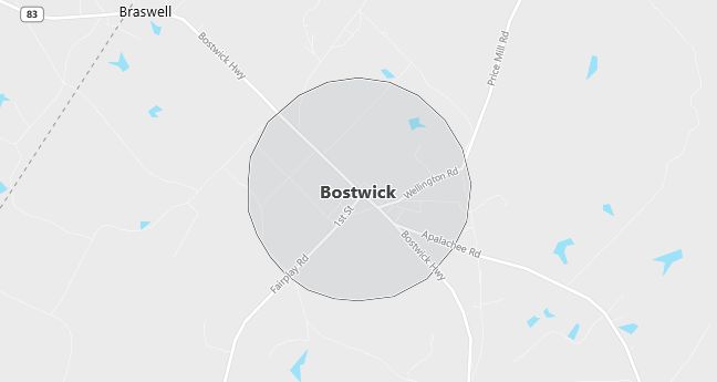 Map of Bostwick, GA