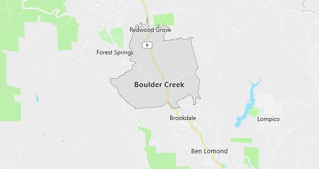 Map of Boulder Creek, CA