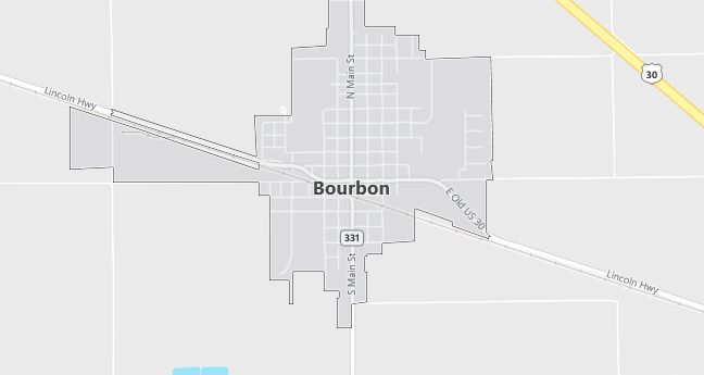 Map of Bourbon, IN