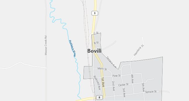 Map of Bovill, ID