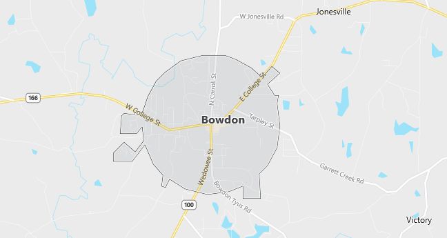 Map of Bowdon, GA