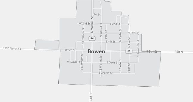 Map of Bowen, IL