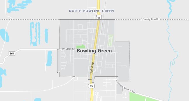 Map of Bowling Green, FL