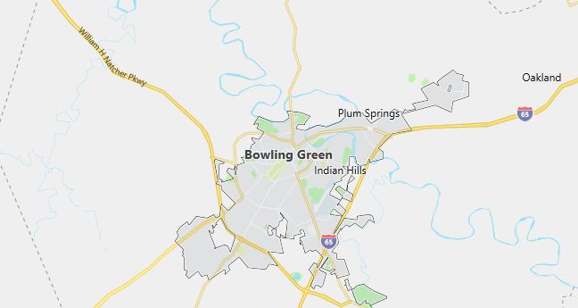 Map of Bowling Green, KY