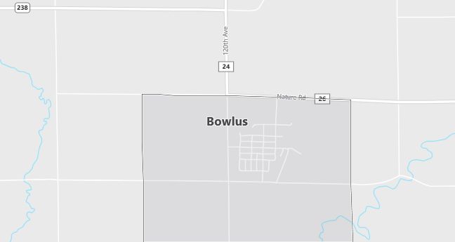 Map of Bowlus, MN