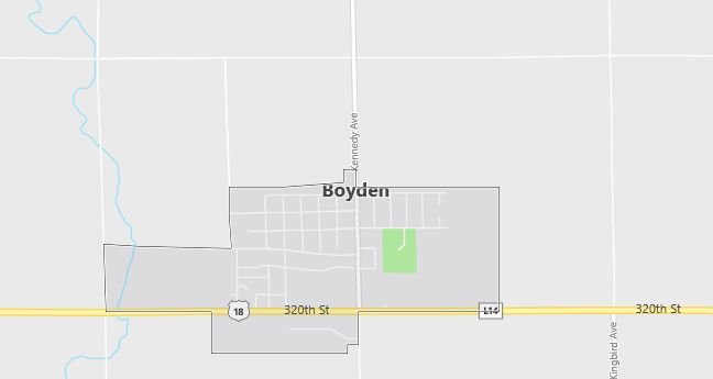 Map of Boyden, IA