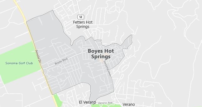 Map of Boyes Hot Springs, CA