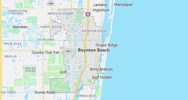 Map of Boynton Beach, FL