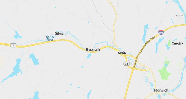 Map of Bozrah, CT