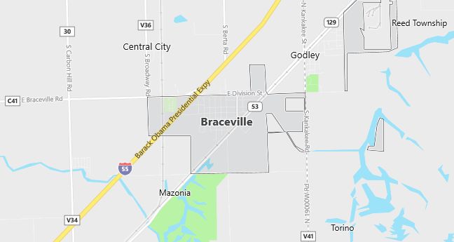 Map of Braceville, IL