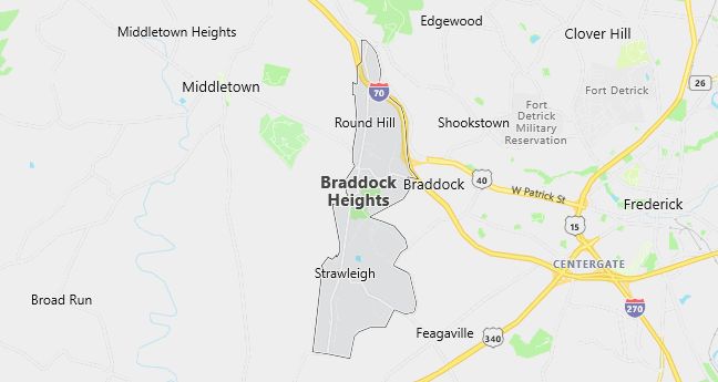 Map of Braddock Heights, MD