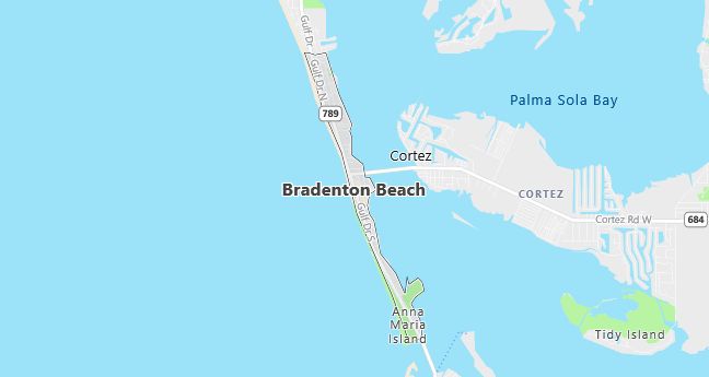 Map of Bradenton Beach, FL