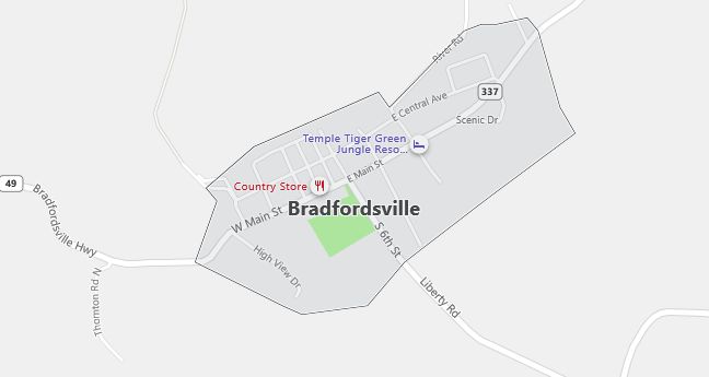 Map of Bradfordsville, KY