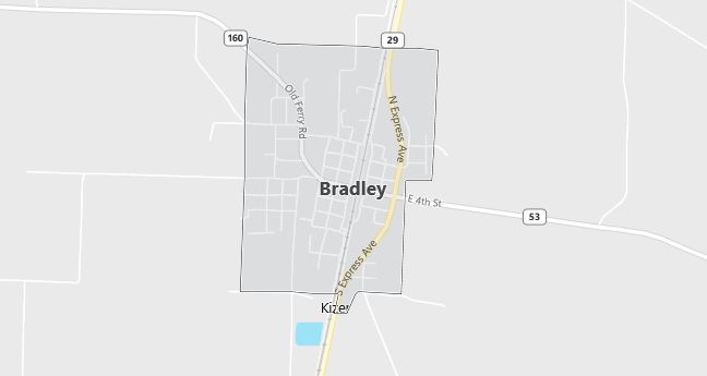 Map of Bradley, AR