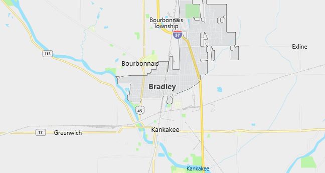 Map of Bradley, IL