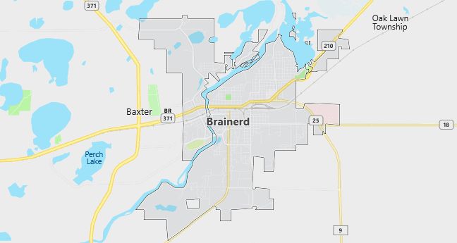 Map of Brainerd, MN