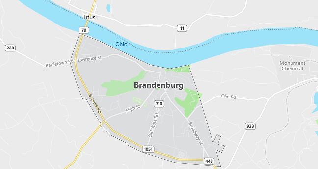 Map of Brandenburg, KY