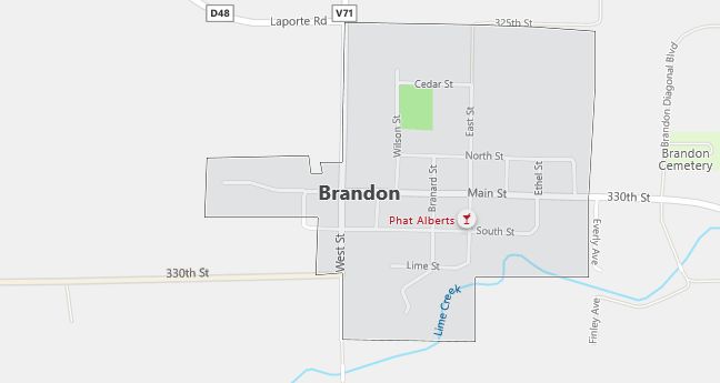 Map of Brandon, IA