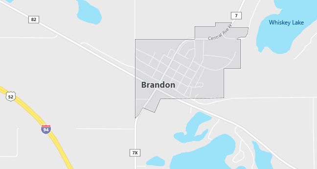 Map of Brandon, MN