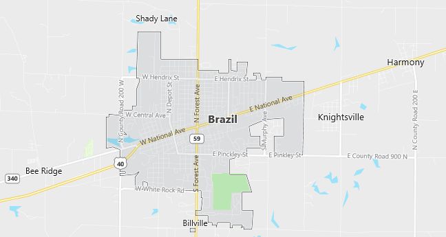 Map of Brazil, IN