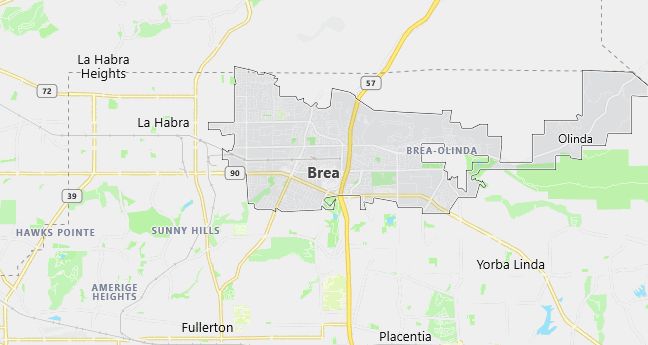 Map of Brea, CA