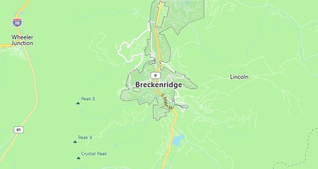 Map of Breckenridge, CO