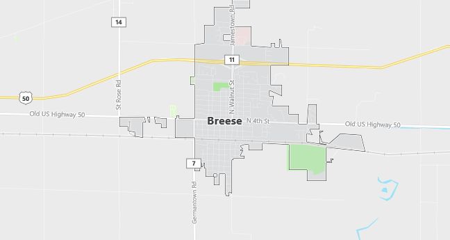 Map of Breese, IL