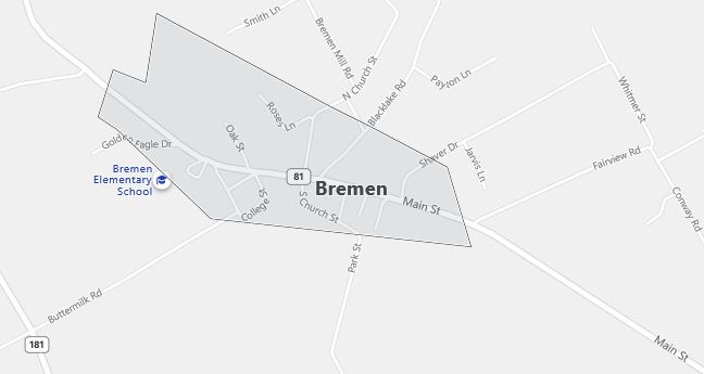 Map of Bremen, KY