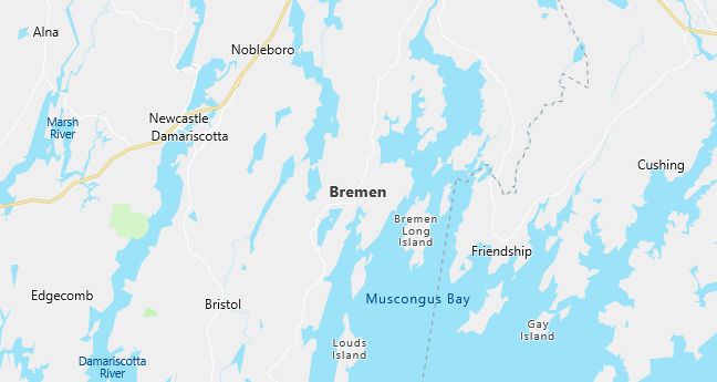 Map of Bremen, ME