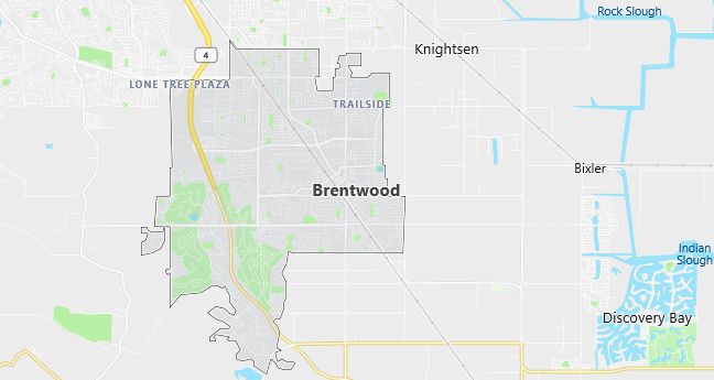 Map of Brentwood, CA