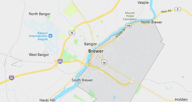 Map of Brewer, ME