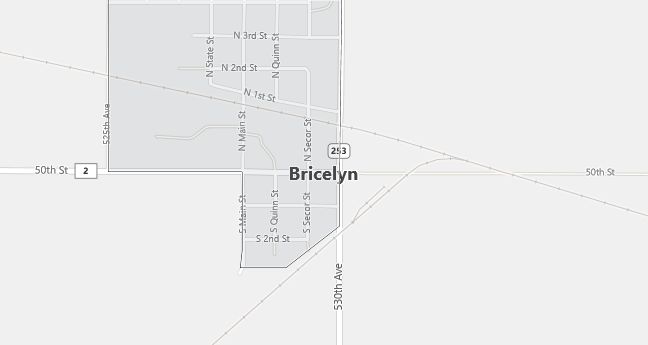 Map of Bricelyn, MN