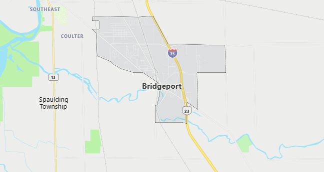 Map of Bridgeport, MI