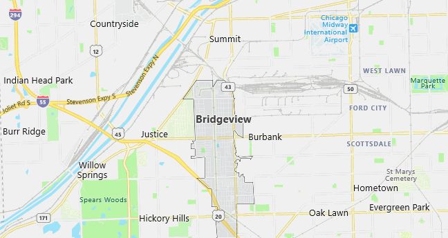 Map of Bridgeview, IL