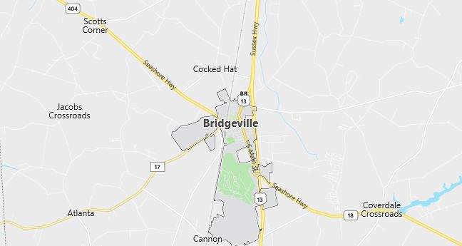 Map of Bridgeville, DE