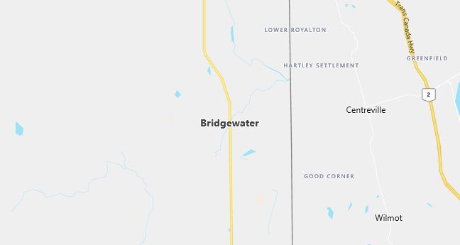 Map of Bridgewater, ME