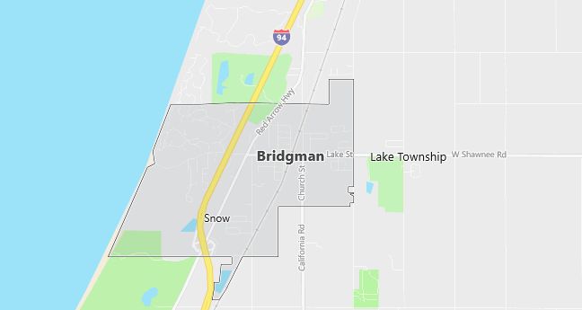 Map of Bridgman, MI