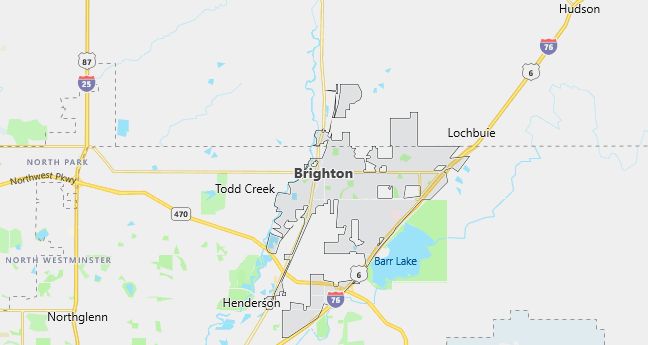 Map of Brighton, CO