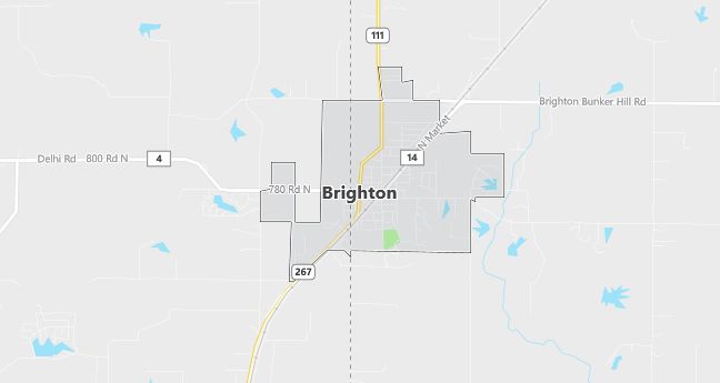 Map of Brighton, IL