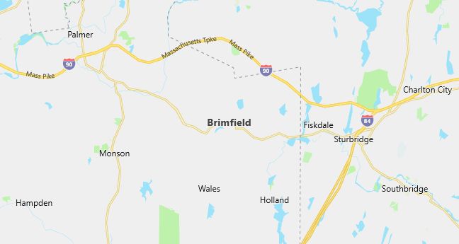 Map of Brimfield, MA