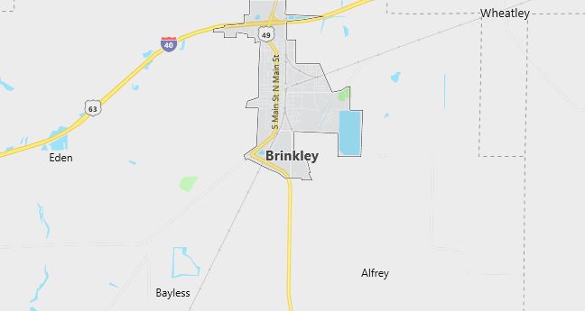 Map of Brinkley, AR