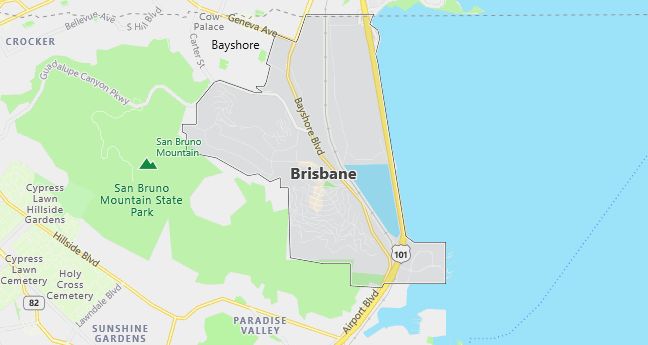 Map of Brisbane, CA