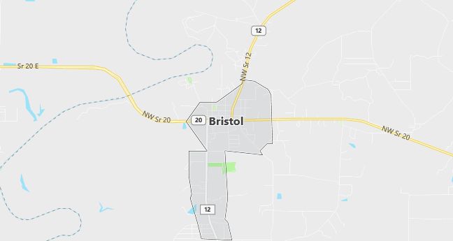 Map of Bristol, FL