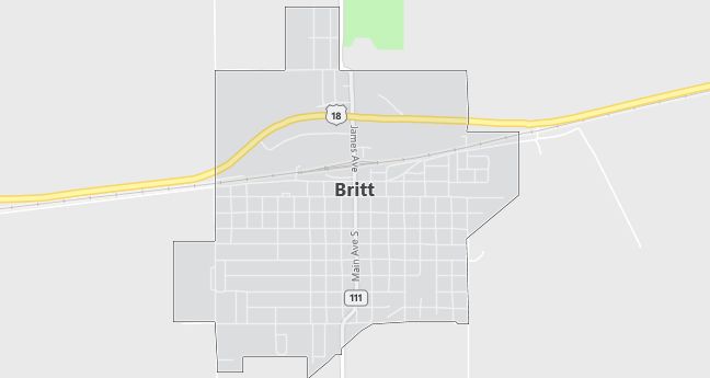 Map of Britt, IA