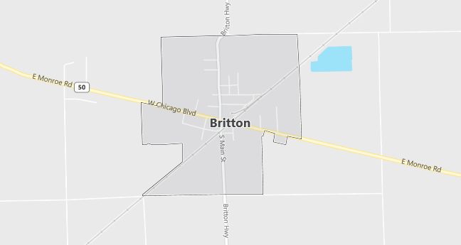 Map of Britton, MI