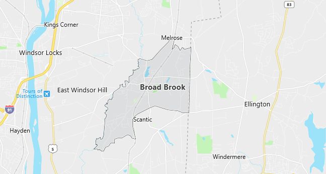 Map of Broad Brook, CT