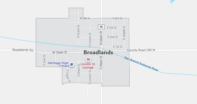 Map of Broadlands, IL