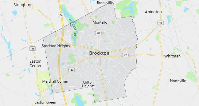 Map of Brockton, MA